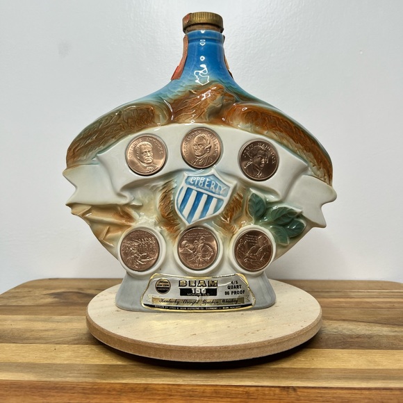 jim Beam Dining Vintage Jim James B Beam Liberty Bell Gold Coins